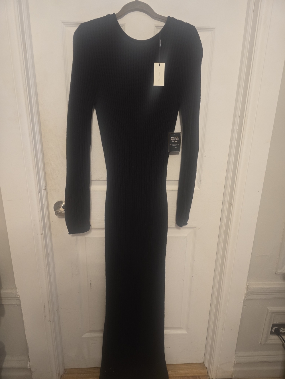 JLUXLABEL Long Ribbed Knit Maxi Dress - Black